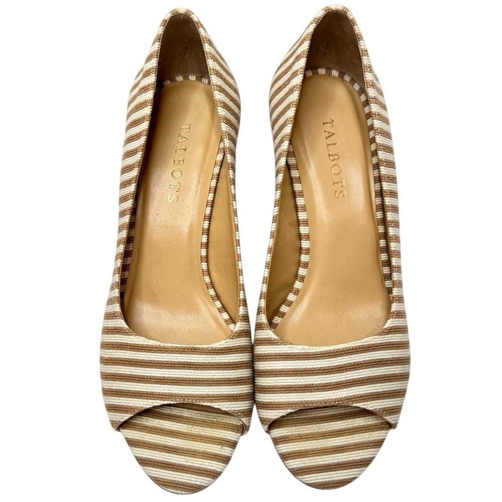 Talbots Royce Peep Toe Wedges Size 7M - Picture 2 of 9